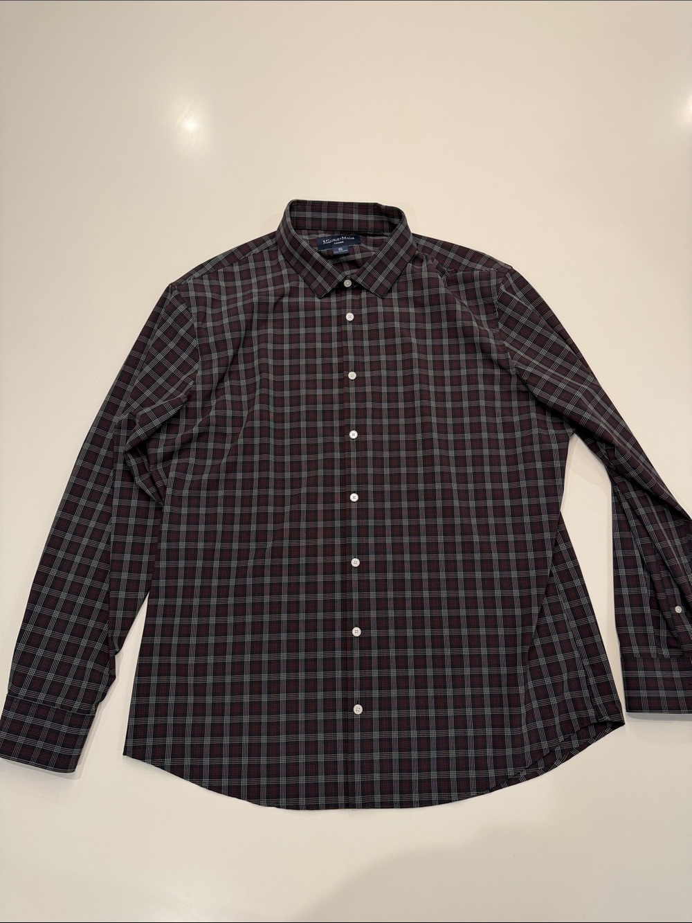Mizzen+Main Black and Gray Plaid Button-Up Shirt